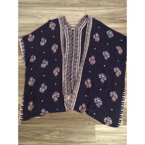 Urban Outfitters Dark Purple XS Floral Kimono